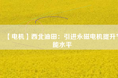 【電機】西北油田：引進永磁電機提升節(jié)能水平 - TECO東元電機 | 變頻器·伺服電機·減速機·電機解決方案