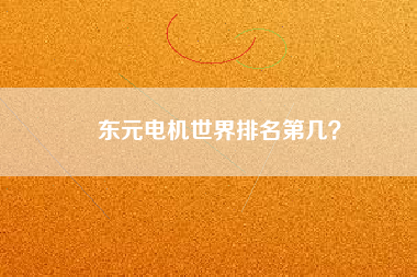 東元電機世界排名第幾？