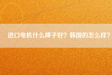 進(jìn)口電機(jī)什么牌子好？韓國的怎么樣？