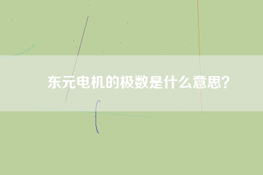 東元電機(jī)的極數(shù)是什么意思？