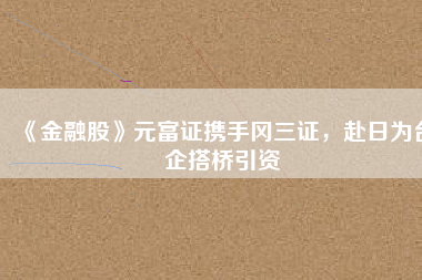 《金融股》元富證攜手岡三證，赴日為臺企搭橋引資