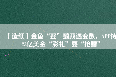 【造紙】金魚“娶”鸚鵡遇變數(shù)，APP持123億美金“彩禮”要“搶婚”
