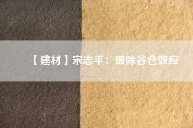 【建材】宋志平：破除谷倉(cāng)效應(yīng)