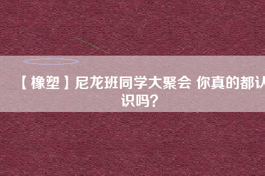 【橡塑】尼龍班同學大聚會 你真的都認識嗎？ 
