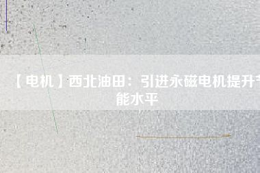 【電機】西北油田：引進永磁電機提升節(jié)能水平 - TECO東元電機 | 變頻器·伺服電機·減速機·電機解決方案