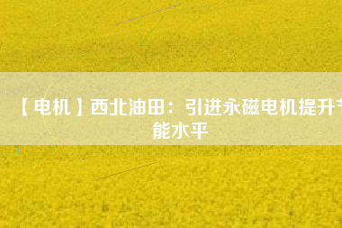 【電機】西北油田：引進永磁電機提升節(jié)能水平 - TECO東元電機 | 變頻器·伺服電機·減速機·電機解決方案