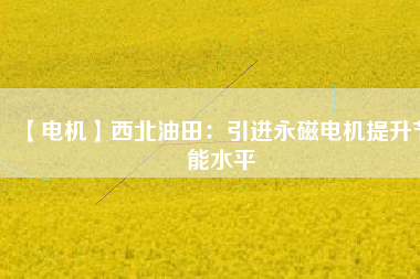 【電機】西北油田：引進永磁電機提升節(jié)能水平 - TECO東元電機 | 變頻器·伺服電機·減速機·電機解決方案