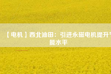 【電機】西北油田：引進永磁電機提升節(jié)能水平 - TECO東元電機 | 變頻器·伺服電機·減速機·電機解決方案