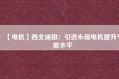 【電機】西北油田：引進永磁電機提升節(jié)能水平 - TECO東元電機 | 變頻器·伺服電機·減速機·電機解決方案