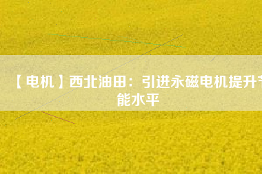【電機】西北油田：引進永磁電機提升節(jié)能水平 - TECO東元電機 | 變頻器·伺服電機·減速機·電機解決方案