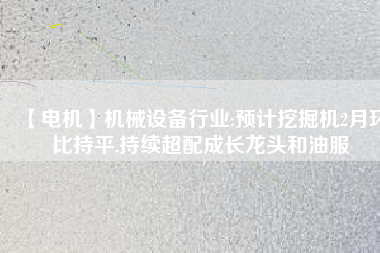 【電機(jī)】機(jī)械設(shè)備行業(yè):預(yù)計(jì)挖掘機(jī)2月環(huán)比持平,持續(xù)超配成長(zhǎng)龍頭和油服 - TECO東元電機(jī) | 變頻器·伺服電機(jī)·減速機(jī)·電機(jī)解決方案