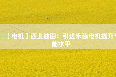 【電機】西北油田：引進永磁電機提升節(jié)能水平 - TECO東元電機 | 變頻器·伺服電機·減速機·電機解決方案