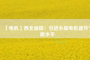 【電機】西北油田：引進永磁電機提升節(jié)能水平 - TECO東元電機 | 變頻器·伺服電機·減速機·電機解決方案