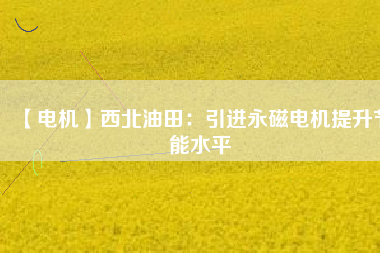 【電機】西北油田：引進永磁電機提升節(jié)能水平 - TECO東元電機 | 變頻器·伺服電機·減速機·電機解決方案