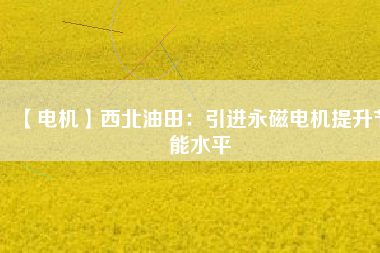 【電機】西北油田：引進永磁電機提升節(jié)能水平 - TECO東元電機 | 變頻器·伺服電機·減速機·電機解決方案