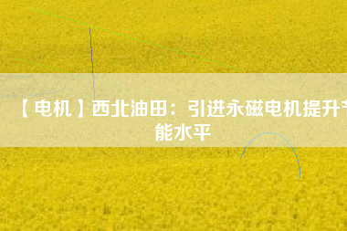 【電機】西北油田：引進永磁電機提升節(jié)能水平 - TECO東元電機 | 變頻器·伺服電機·減速機·電機解決方案
