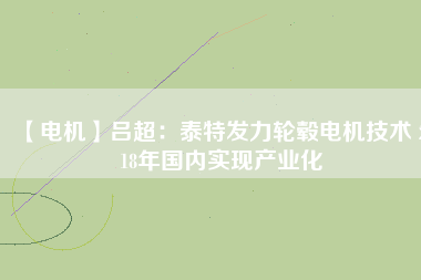 【電機(jī)】呂超:泰特發(fā)力輪轂電機(jī)技術(shù) 2018年國(guó)內(nèi)實(shí)現(xiàn)產(chǎn)業(yè)化 - TECO東元電機(jī) | 變頻器·伺服電機(jī)·減速機(jī)·電機(jī)解決方案