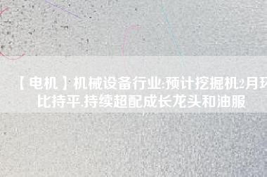 【電機(jī)】機(jī)械設(shè)備行業(yè):預(yù)計(jì)挖掘機(jī)2月環(huán)比持平,持續(xù)超配成長(zhǎng)龍頭和油服 - TECO東元電機(jī) | 變頻器·伺服電機(jī)·減速機(jī)·電機(jī)解決方案