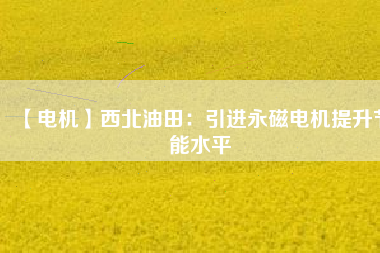 【電機】西北油田：引進永磁電機提升節(jié)能水平 - TECO東元電機 | 變頻器·伺服電機·減速機·電機解決方案