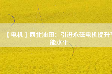 【電機】西北油田：引進永磁電機提升節(jié)能水平 - TECO東元電機 | 變頻器·伺服電機·減速機·電機解決方案