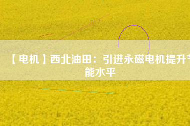 【電機】西北油田：引進永磁電機提升節(jié)能水平 - TECO東元電機 | 變頻器·伺服電機·減速機·電機解決方案