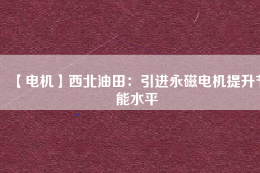 【電機】西北油田：引進永磁電機提升節(jié)能水平 - TECO東元電機 | 變頻器·伺服電機·減速機·電機解決方案
