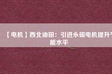 【電機】西北油田：引進永磁電機提升節(jié)能水平 - TECO東元電機 | 變頻器·伺服電機·減速機·電機解決方案