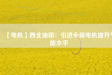 【電機】西北油田：引進永磁電機提升節(jié)能水平 - TECO東元電機 | 變頻器·伺服電機·減速機·電機解決方案