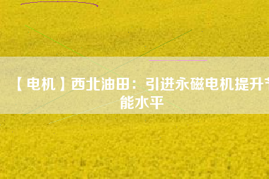 【電機】西北油田：引進永磁電機提升節(jié)能水平 - TECO東元電機 | 變頻器·伺服電機·減速機·電機解決方案