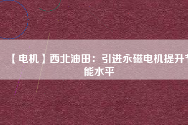 【電機】西北油田：引進永磁電機提升節(jié)能水平 - TECO東元電機 | 變頻器·伺服電機·減速機·電機解決方案