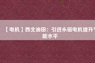 【電機】西北油田：引進永磁電機提升節(jié)能水平 - TECO東元電機 | 變頻器·伺服電機·減速機·電機解決方案