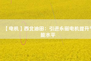 【電機】西北油田：引進永磁電機提升節(jié)能水平 - TECO東元電機 | 變頻器·伺服電機·減速機·電機解決方案