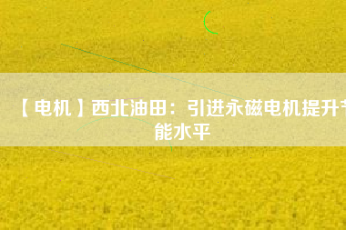 【電機】西北油田：引進永磁電機提升節(jié)能水平 - TECO東元電機 | 變頻器·伺服電機·減速機·電機解決方案
