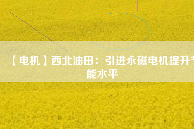 【電機】西北油田：引進永磁電機提升節(jié)能水平 - TECO東元電機 | 變頻器·伺服電機·減速機·電機解決方案