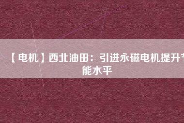 【電機】西北油田：引進永磁電機提升節(jié)能水平 - TECO東元電機 | 變頻器·伺服電機·減速機·電機解決方案