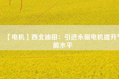 【電機】西北油田：引進永磁電機提升節(jié)能水平 - TECO東元電機 | 變頻器·伺服電機·減速機·電機解決方案
