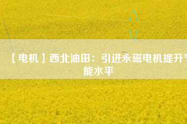 【電機】西北油田：引進永磁電機提升節(jié)能水平 - TECO東元電機 | 變頻器·伺服電機·減速機·電機解決方案